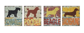 Creative Coop Beagle or Poodle Metal Dog Sign