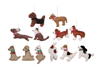 Creative Coop Fabric Dog Ornament