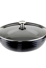 Portmeirion Group Black Aluminum Ceramic Coated Cookware Shallow Casserole With Glass Lid