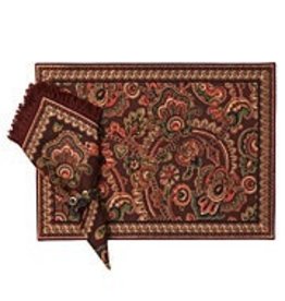 April Cornell Queen's Court Cloth Napkins in Chocolate s/4