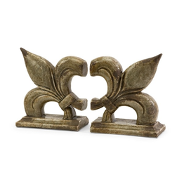 IMAX Imports Fleur De Lis Ceramic Bookends