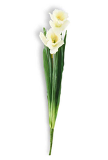 K&K Interiors 18” White Daffodil w/Double Bloom Real Touch