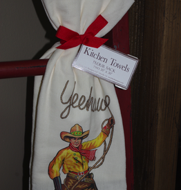 Mary Lake Thompson Set of 2 Yeehaw Cowboy Flour Sack Towels