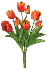 Sullivan Orange Redish Tulip Bouquet 16"