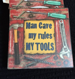 Counter Art Man Cave My Rules Sq. Coasters