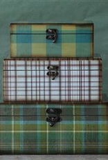 Creative Coop Set of 3 Plaid Boxes