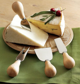 TAG Set of 4 Cheese Natural Wooden Utensils