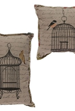 RAZ Imports Birdcage Embroidered Pillow
