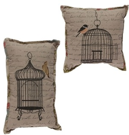 RAZ Imports Birdcage Embroidered Pillow