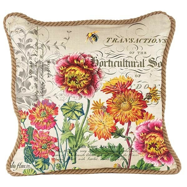 Michel Design Works Blooms and Bees Square Pillow