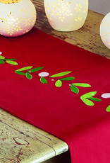TAG Jardin Cranberries Embroidered Runner 60"
