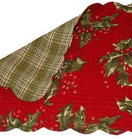 Set of 2 Red Holly Placemats 13" x19”