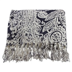 TAG Blue Paisley Throw with Fringe