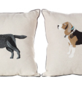 Creative Coop Embroidered Beagle Dog Pillow