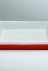 TAG Red & White Two-Tone Rectangular Stoneware Baker