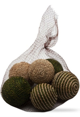 TAG GREEN DECORATIVE ROPE BALL DECOR S/6