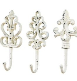 Creative Coop White Cast Iron Hook (3 styles)