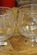 TAG Set of 2 Large Bubble Glass Goblets Clear