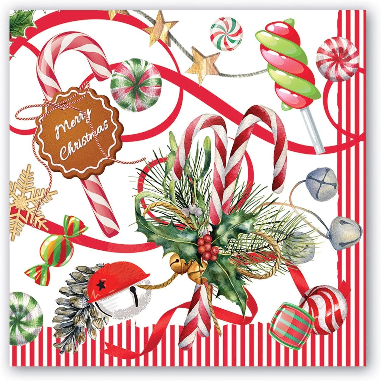 Michele Design Works Peppermint Luncheon Napkins