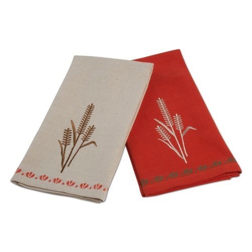 TAG Set of 2 Wheat Embroidered Guest Towels