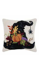 Peking Handicraft, Inc Witch Hat Hooked Pillow