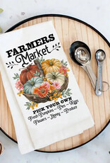 Avery Lane Gifts Autumn Fall Farmers Market Pumpkins Flour Sack Tea Towel