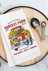 Avery Lane Gifts Autumn Fall Harvest Farms Red Truck Flour Sack Tea Towel