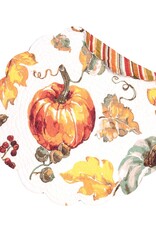 C&F Set of 4 Round Watercolor Pumpkin Placemats