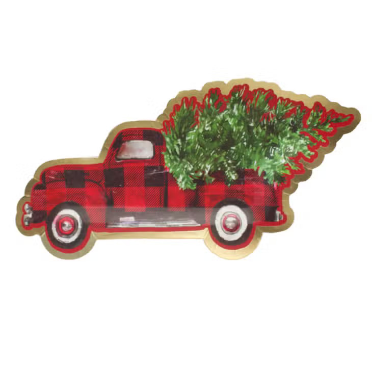 Sophistiplate Paper Products Paper Truck Plate Holiday Buffalo Check/8pk