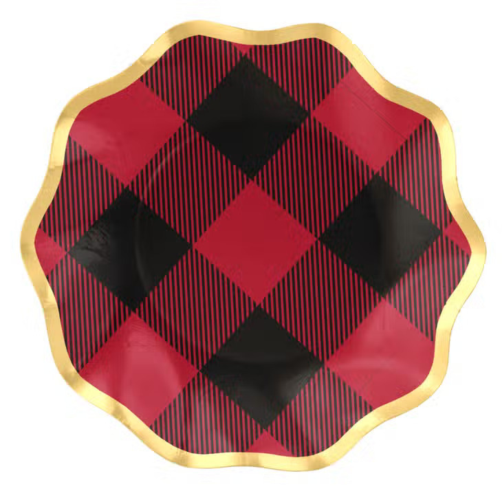 Sophistiplate Paper Products Wavy Dinner Plate Holiday Buffalo Check/8 pkg