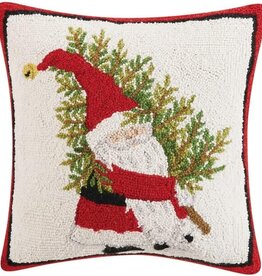 Peking Handicraft, Inc Santa Gnome Hooked Pillow