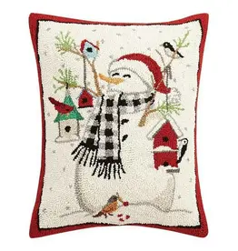 Peking Handicraft, Inc Snowman with Birds Hook Pillow
