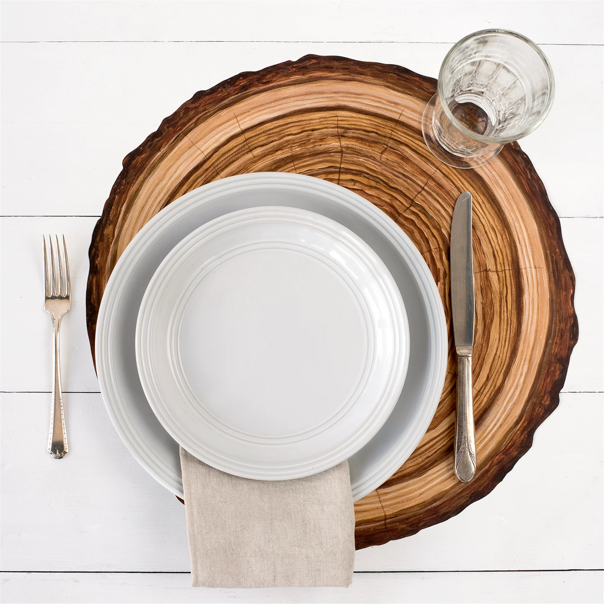 Hester & Cook Die Cut Wood Slice Paper Placemats