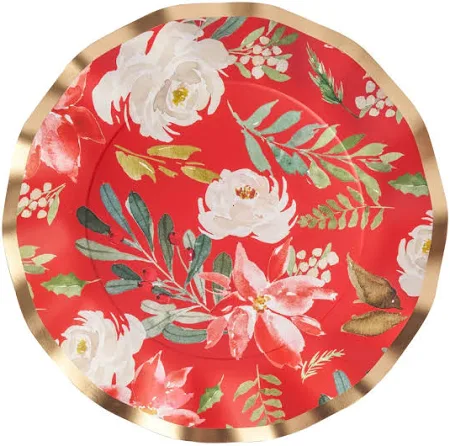 Sophistiplate Paper Products Paper Dinner Plate Winter Blossom Foil/8pk