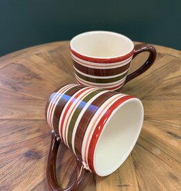 TAG Set of 2 Chocolate Sonoma Stripe Mugs