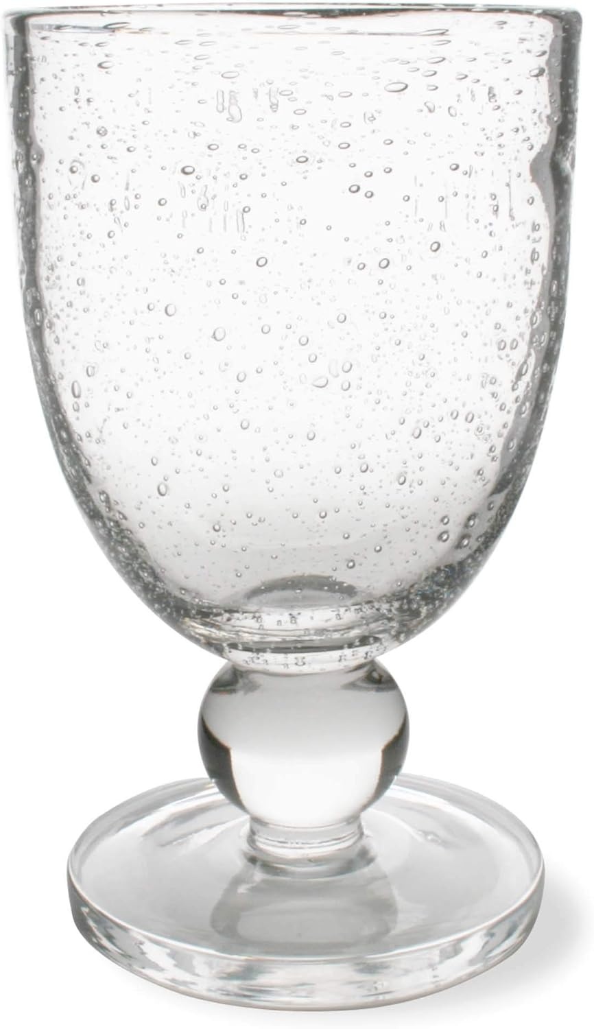 TAG Set of 6 Clear Bubble Glass Goblets