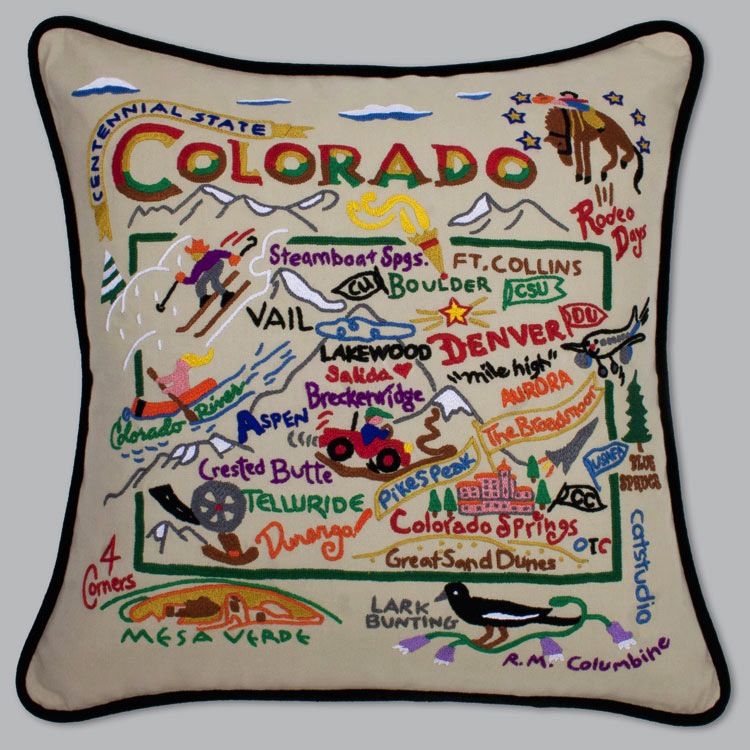 CatStudio Colorado Embroidered Pillow