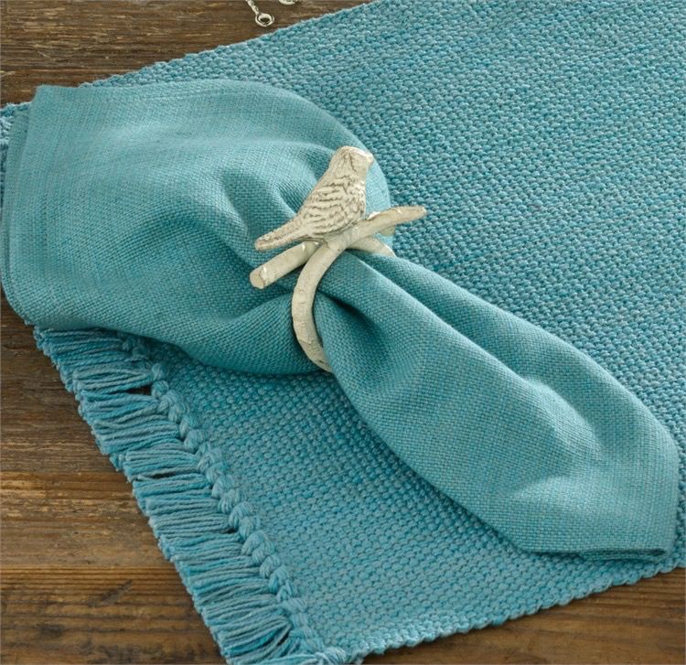 Park Designs Set of 4 Casual Classic Cloth Napkins in Turquoise
