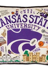 CatStudio K-State Embroidered Pillow