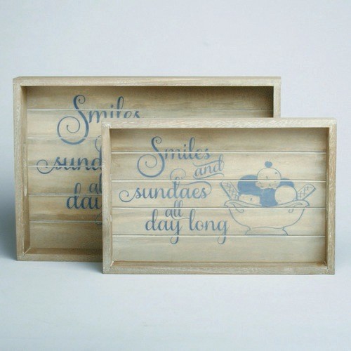 TAG Smiles & Sundaes Large Wooden Tray