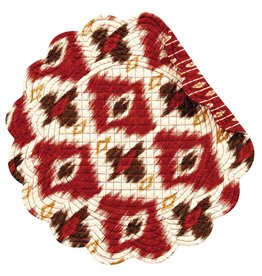 Set of 2 Ikat Quilted Round Placemats
