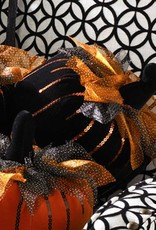 K&K Interiors 8" Black Velvet Pumpkin