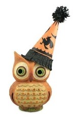 Bethany Lowe Designs Inc Owl With Hat Paper Mache w/C7 orange light