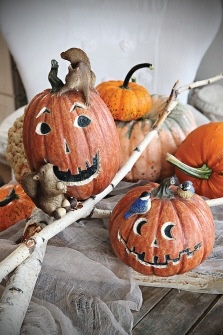 Creative Coop Jack-O-Lantern with Birds