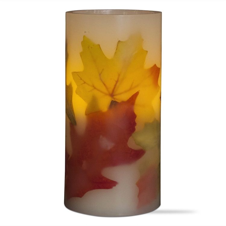 TAG Flamless Autumn Leaves Pillar Candle 3x6