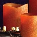 K&K Interiors Orange Glitter LED Candle 4x4"