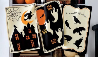 TAG Spooky Haunted House Dishtowel
