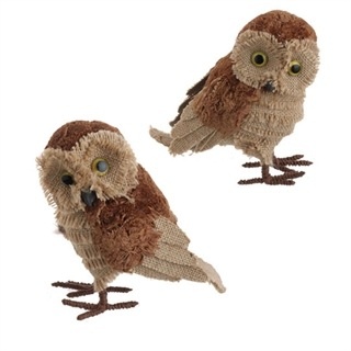 RAZ Imports Brown Owl with Burlap