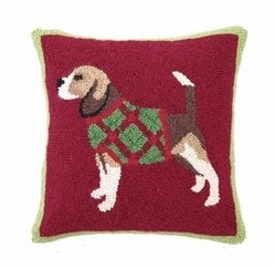 Peking Handicraft, Inc Beagle Hooked Pillow