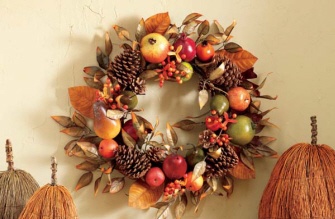 TAG Fall Fruit & Pinecone Wreath 16"